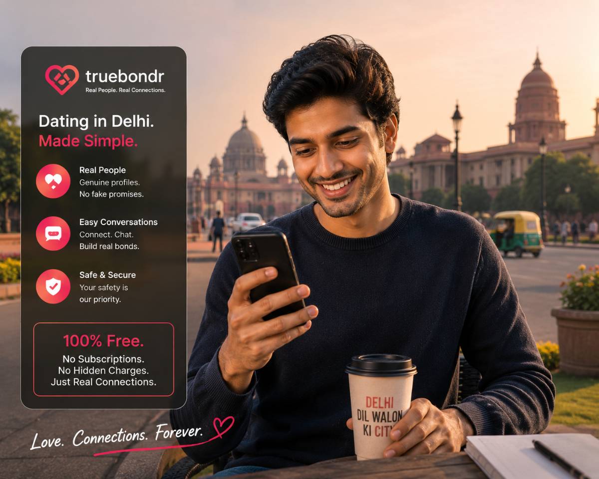 Best Free Dating App in Delhi 2026 — No Payment Required | TrueBondr Best Free Dating App in Delhi 2026 — No Payment Required | TrueBondr