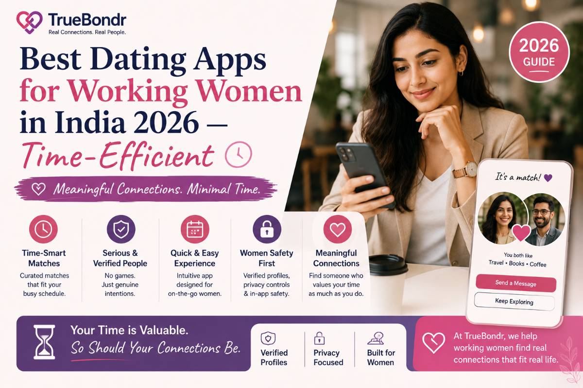 Best Dating Apps for Working Women in India 2026 — Time-Efficient | TrueBondr Best Dating Apps for Working Women in India 2026 — Time-Efficient | TrueBondr