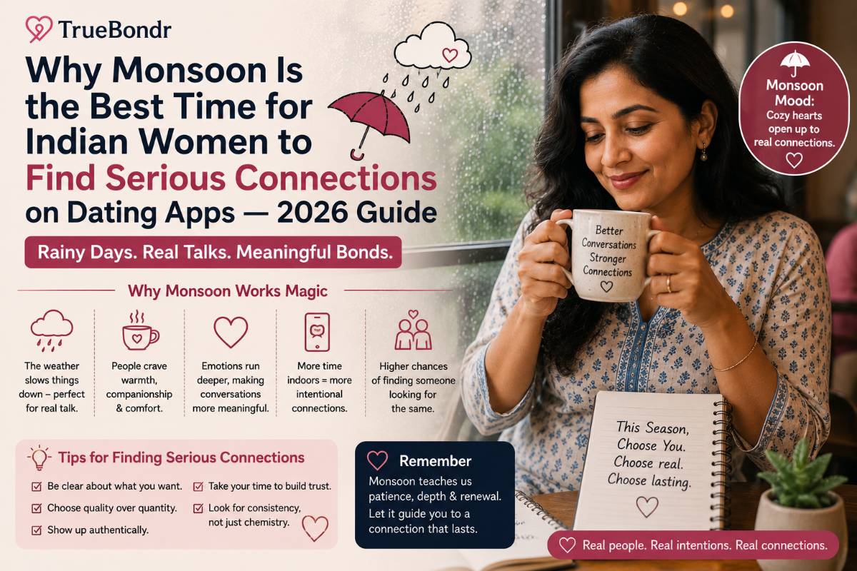 Why Monsoon Is the Best Time for Indian Women to Find Serious Connections — 2026 | TrueBondr Why Monsoon Is the Best Time for Indian Women to Find Serious Connections — 2026 | TrueBondr