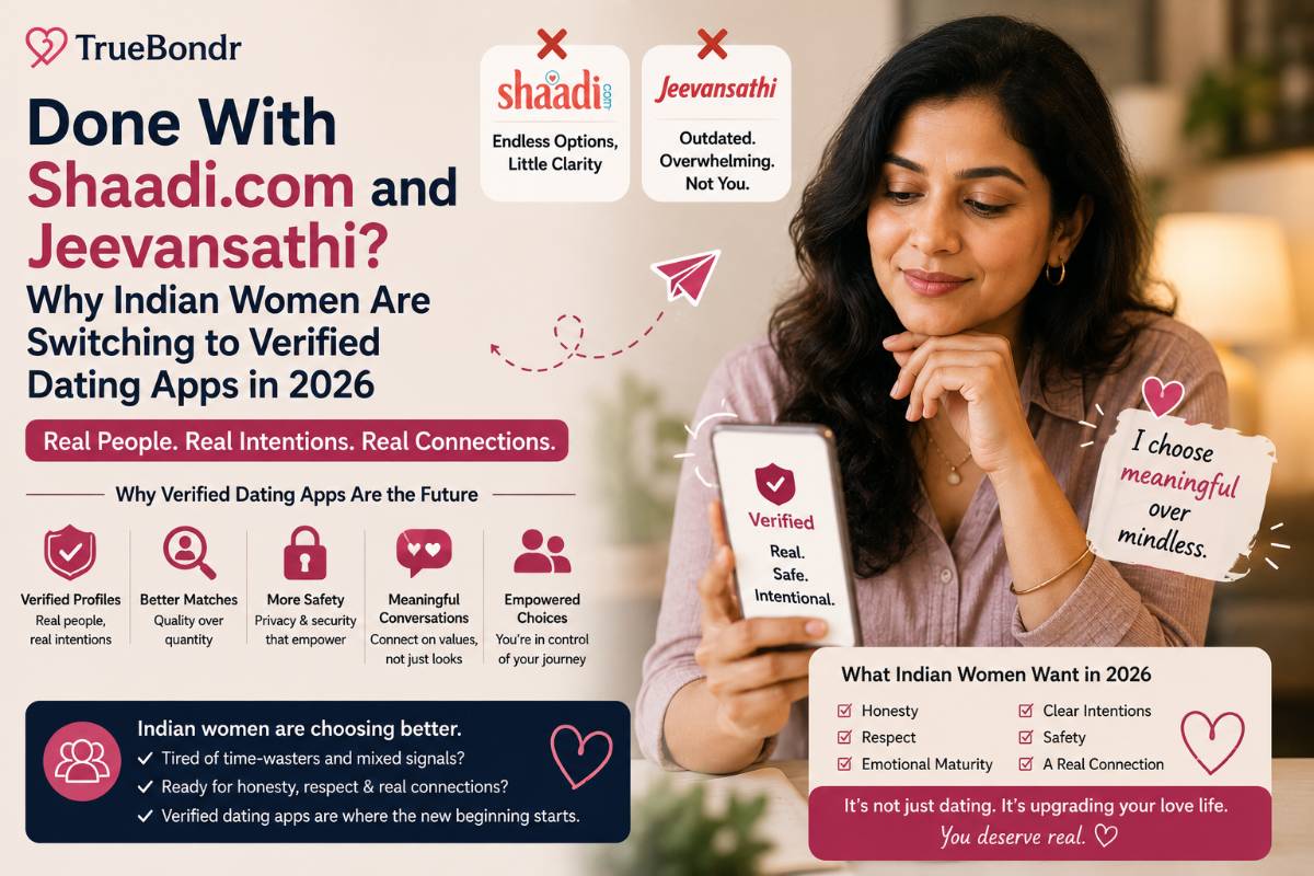 Done With Matrimonial Apps? Why Indian Women Are Switching to Dating Apps in 2026 | TrueBondr Done With Matrimonial Apps? Why Indian Women Are Switching to Dating Apps in 2026 | TrueBondr